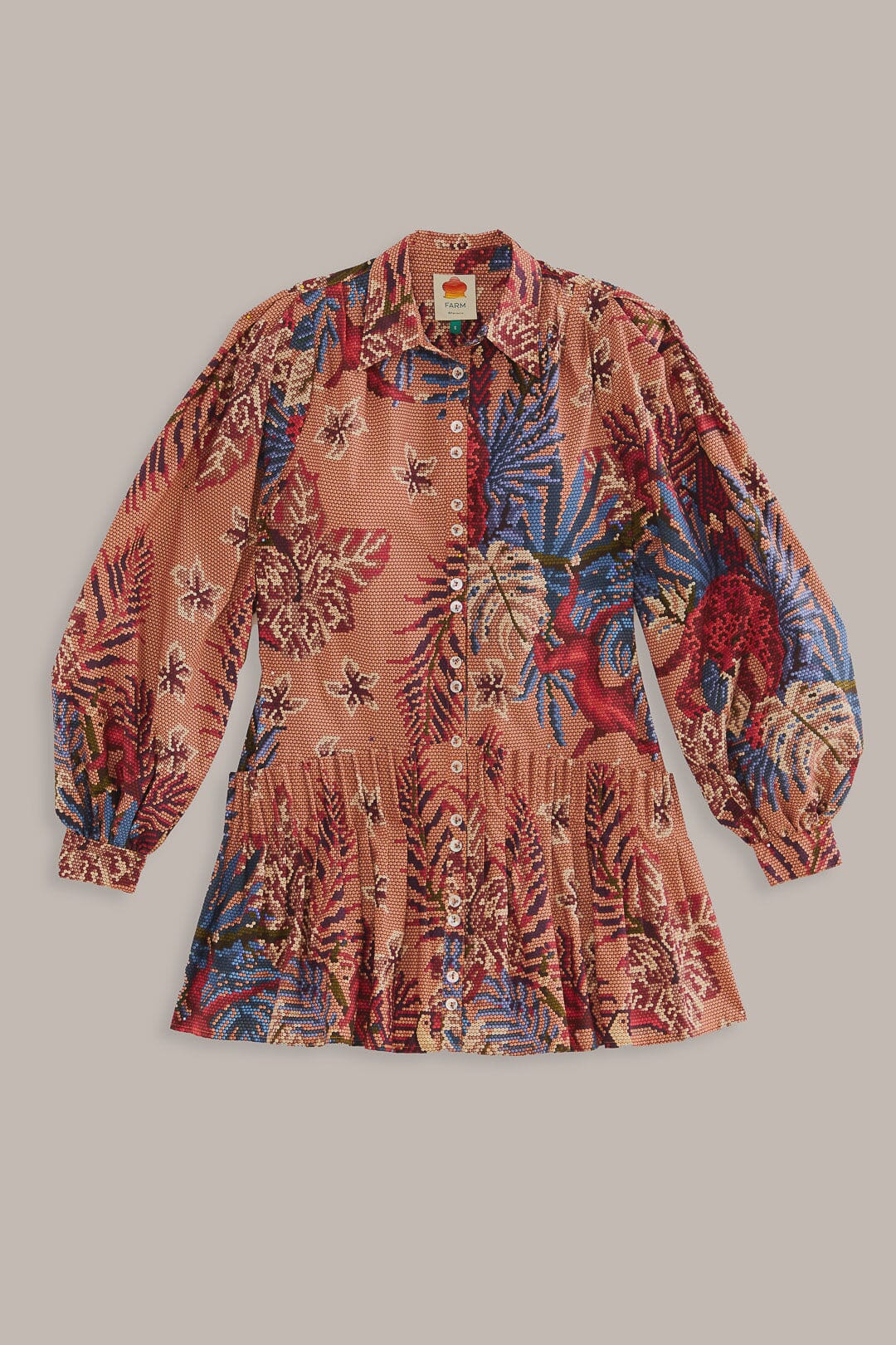 Robe courte à manches longues - Rose