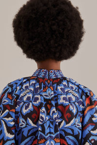 Robe courte à manches longues - Bleu