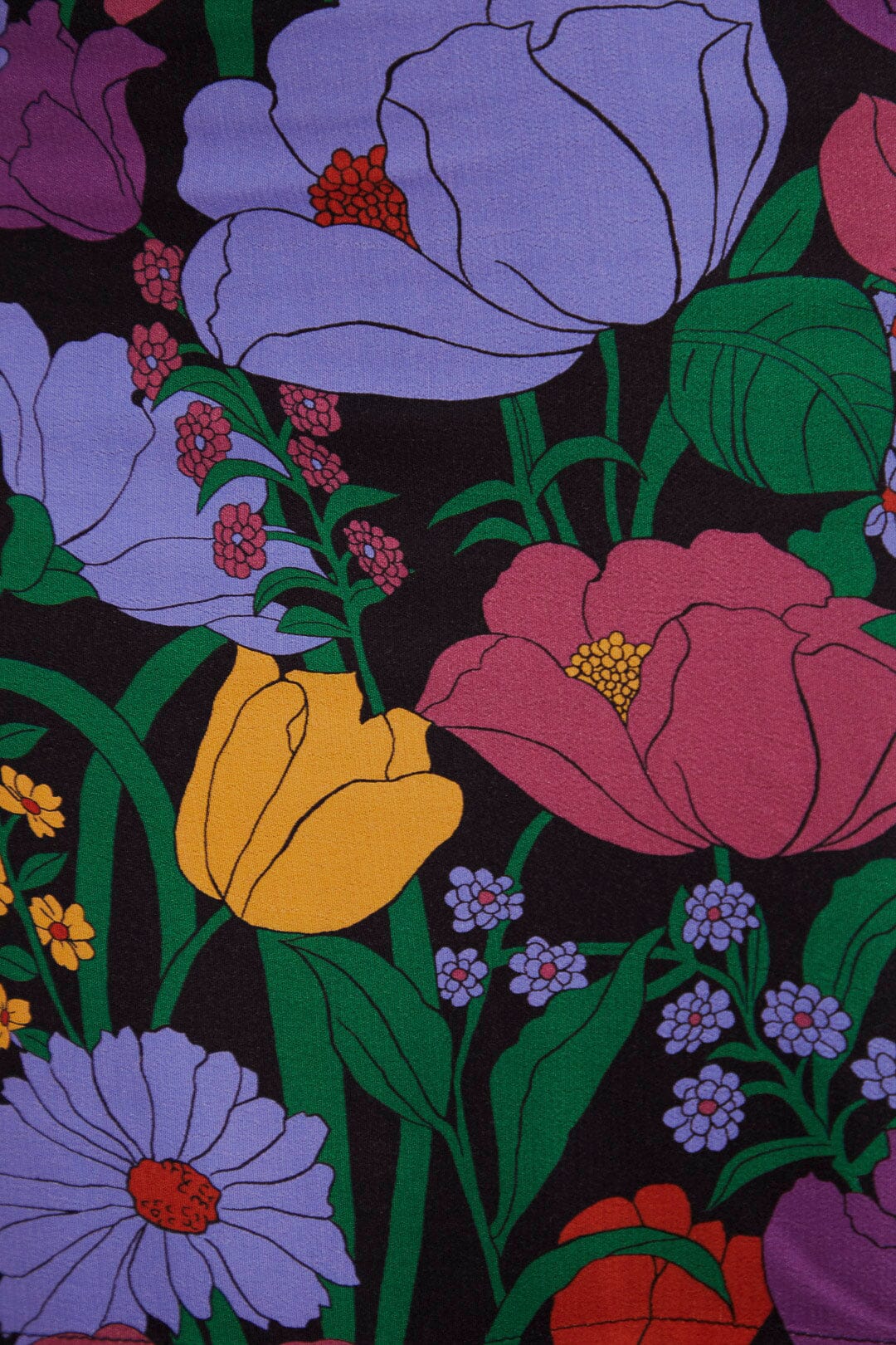 MEDIA OFF LINE_Robe courte à manches longues Bucolic Garden - Violet