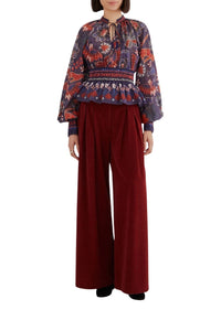 DJV_Tropical Shine Dark Blue Chemises & Blouses - Tropical Shine Dark Blue