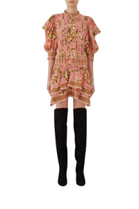 Blouse Aura Floral à manches courtes en coton - Rose