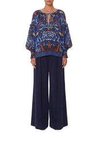 Toucans Scarf Black Blouse - Toucans Scarf Black