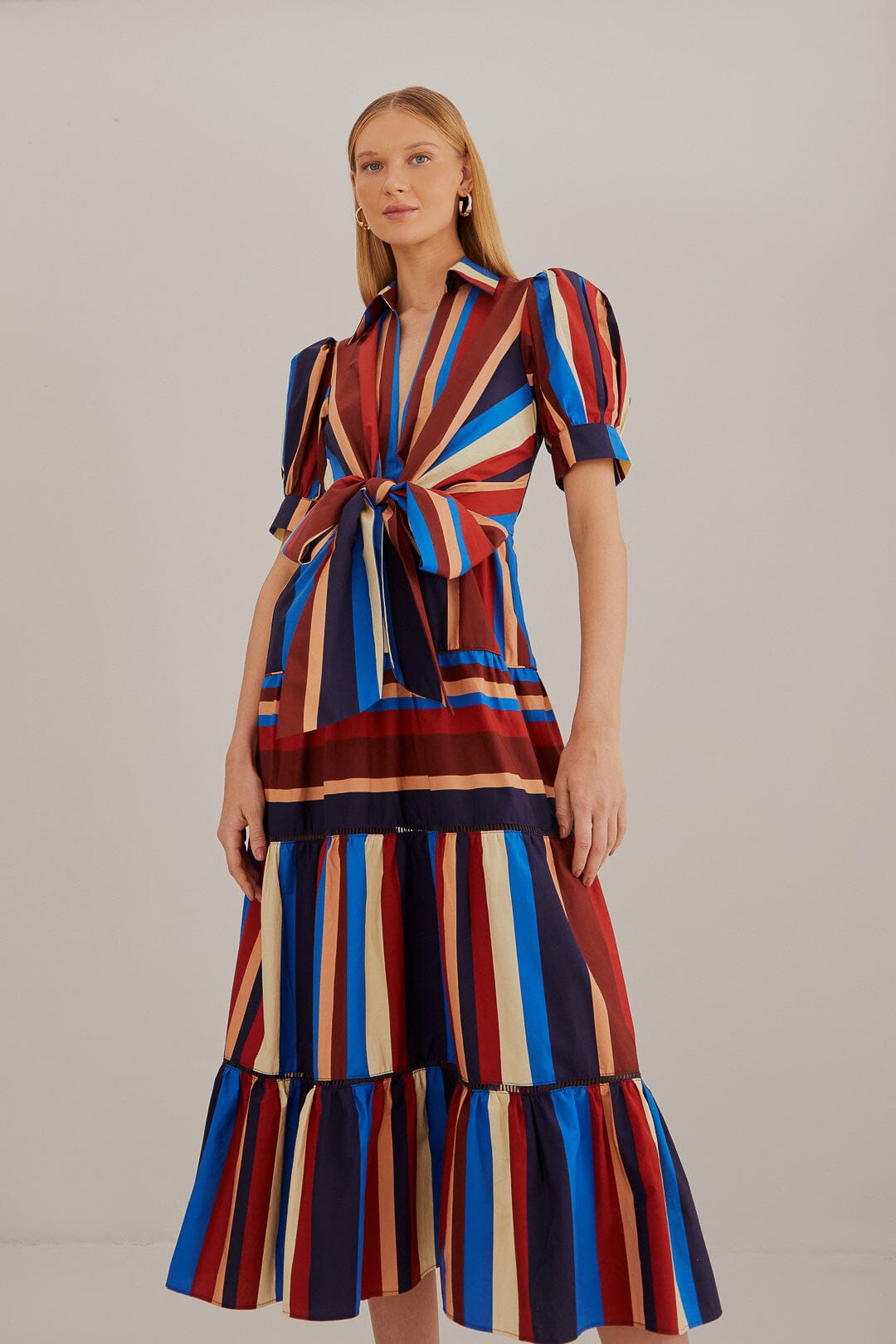 NEW_Winter Stripes Multicolor Robes midi - Winter Stripes Multicolor