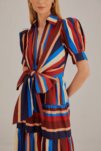 NEW_Winter Stripes Multicolor Robes midi - Winter Stripes Multicolor
