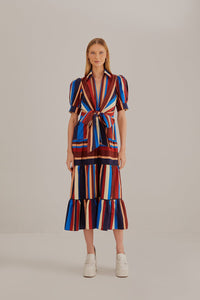 NEW_Winter Stripes Multicolor Robes midi - Winter Stripes Multicolor