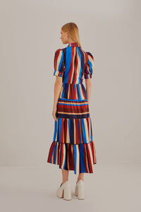 NEW_Winter Stripes Multicolor Robes midi - Winter Stripes Multicolor