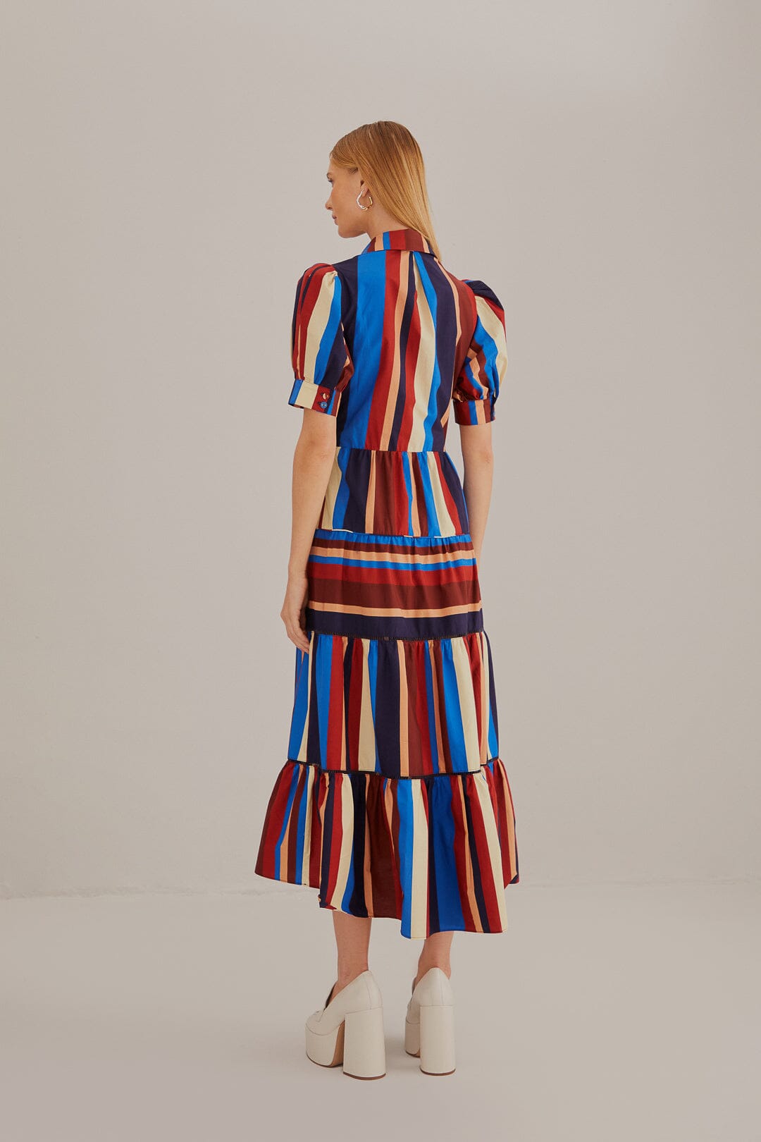 NEW_Winter Stripes Multicolor Robes midi - Winter Stripes Multicolor