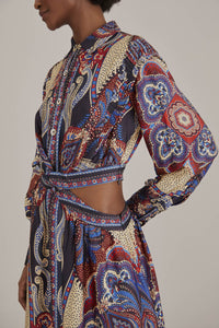 Robe longue Energy à découpe - Multicolore