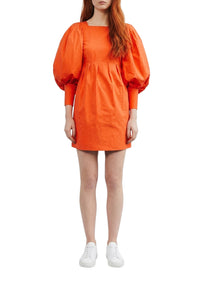 Robe courte à dos nu en coton - Orange