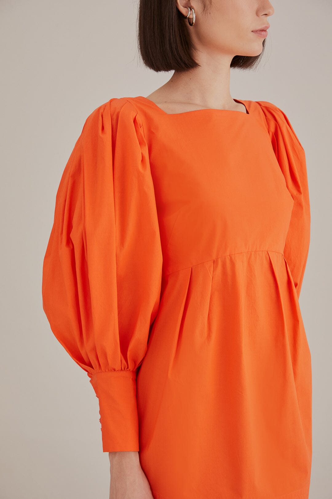 Robe courte à dos nu en coton - Orange