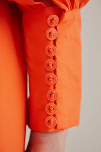 Robe courte à dos nu en coton - Orange