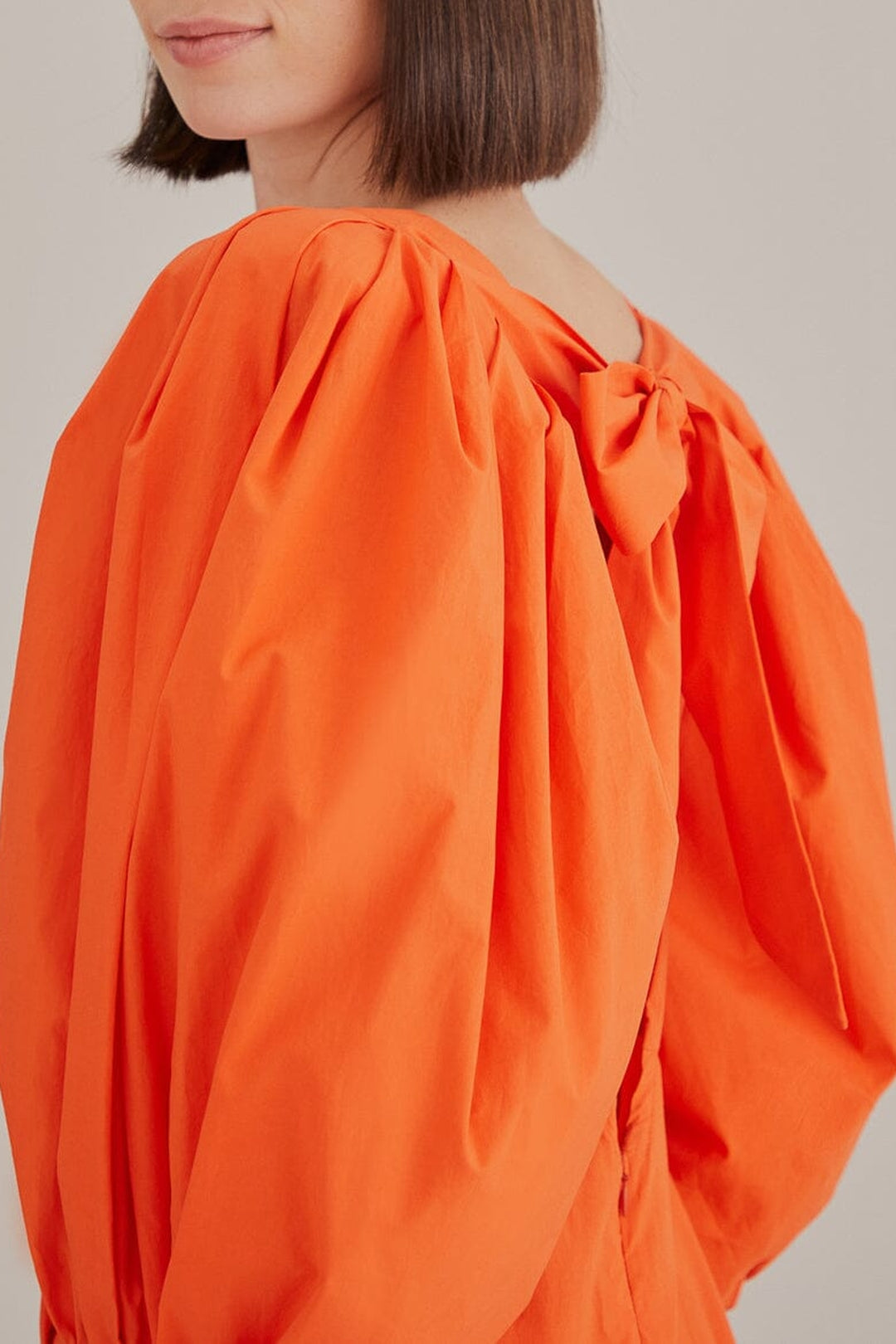 Robe courte à dos nu en coton - Orange