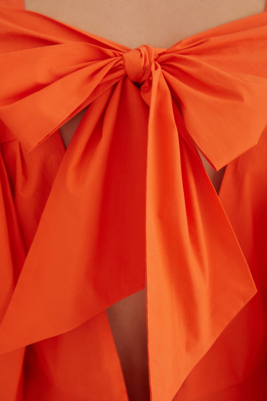 Robe courte à dos nu en coton - Orange