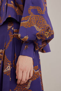 Chemise à manches longues et motif Léopard en coton - Bleu