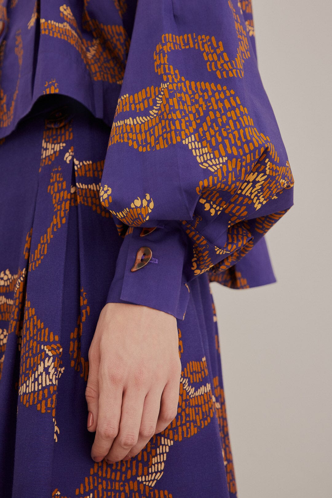 Chemise à manches longues et motif Léopard en coton - Bleu