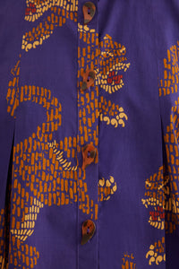 Chemise à manches longues et motif Léopard en coton - Bleu