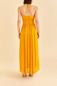 Strapless maxi dress With Sun Buckle - Yellow