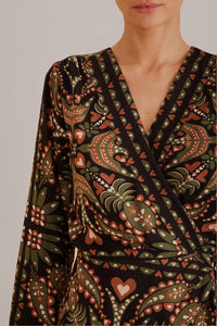 Robe courte Martina à manches longues et col roulé - Noir