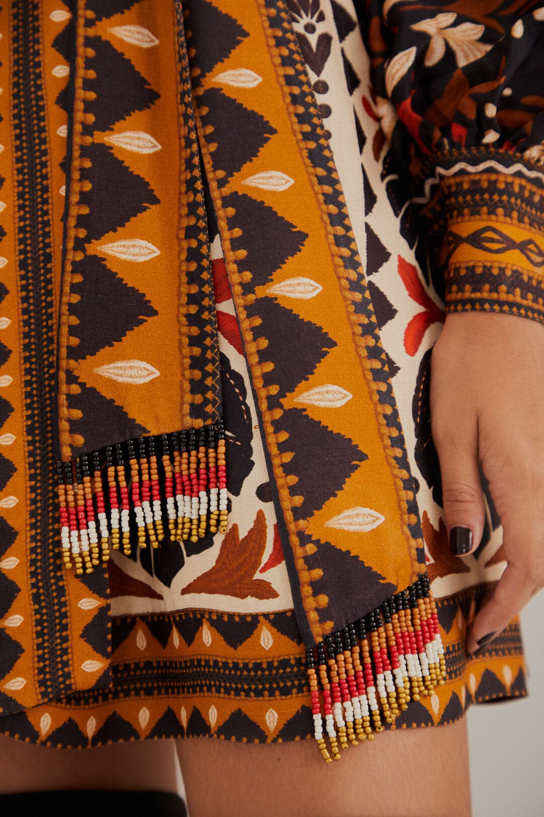 Robe courte à col V Garden Tapestry - Multicolore