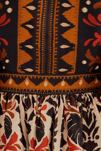 Robe courte à col V Garden Tapestry - Multicolore