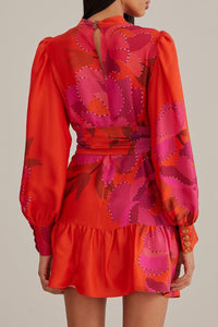 Short dress with long sleeves - Orange