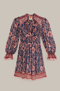 Robe courte Ainika Charm à manches longues - Multicolore