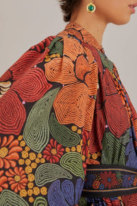 Robe courte à manches longues - Orange