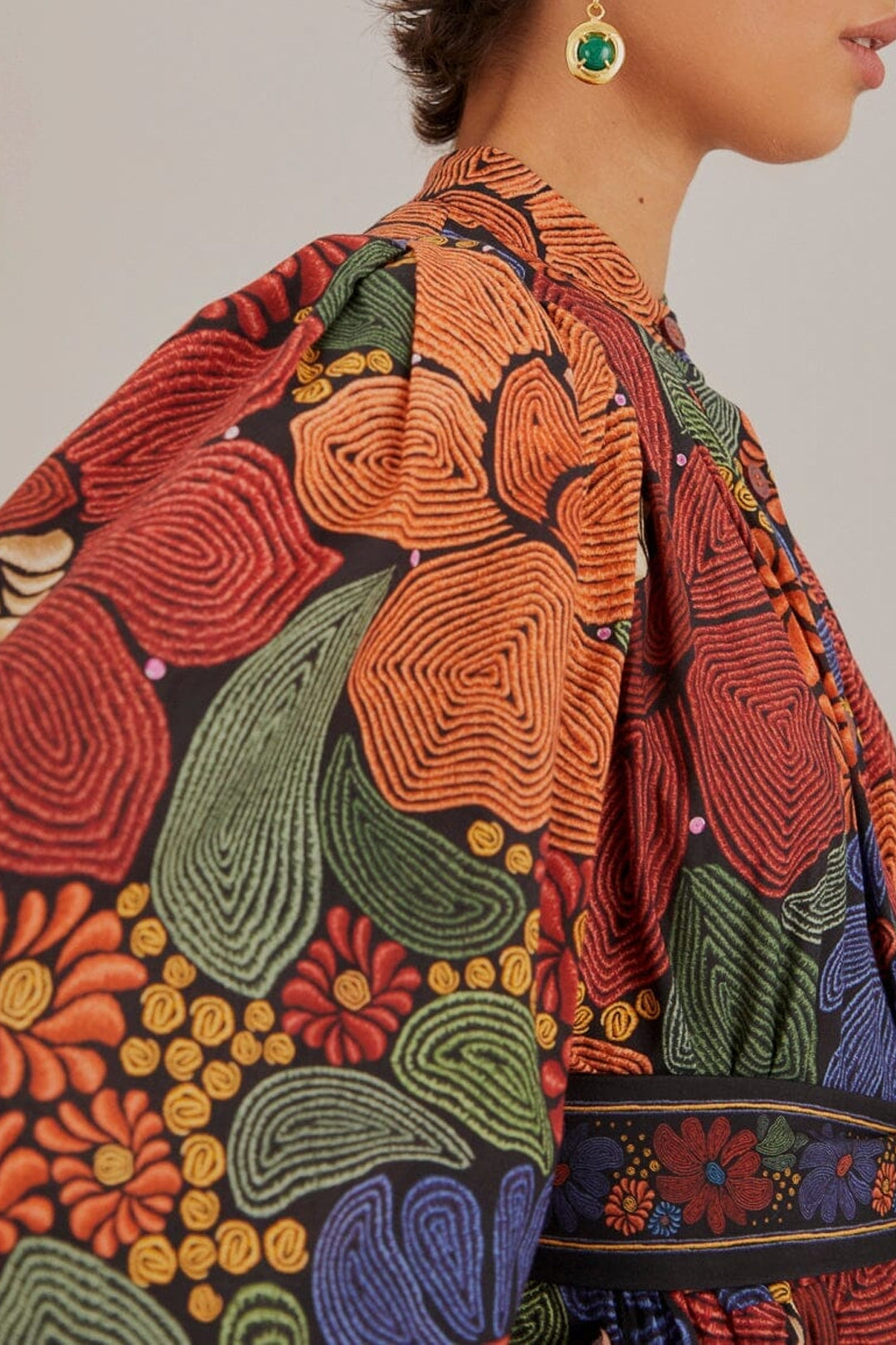Robe courte à manches longues - Orange