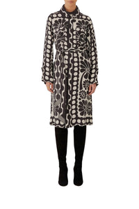 Robe midi nuisette Palermo à manches longues - Noir