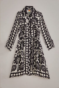 Robe midi nuisette Palermo à manches longues - Noir