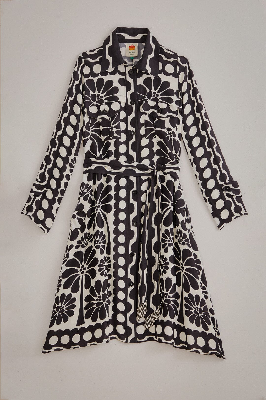 Robe midi nuisette Palermo à manches longues - Noir