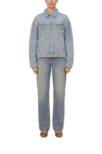 Veste brodée à nœuds en denim - Bleu