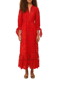 Robe longue Morada Boa - Rouge