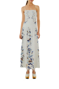 Robe longue Mystic Lotus en lin - Blanc
