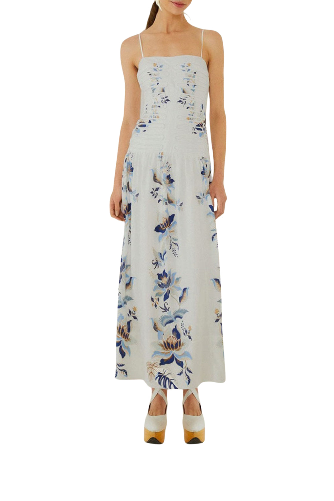 Robe longue Mystic Lotus en lin - Blanc