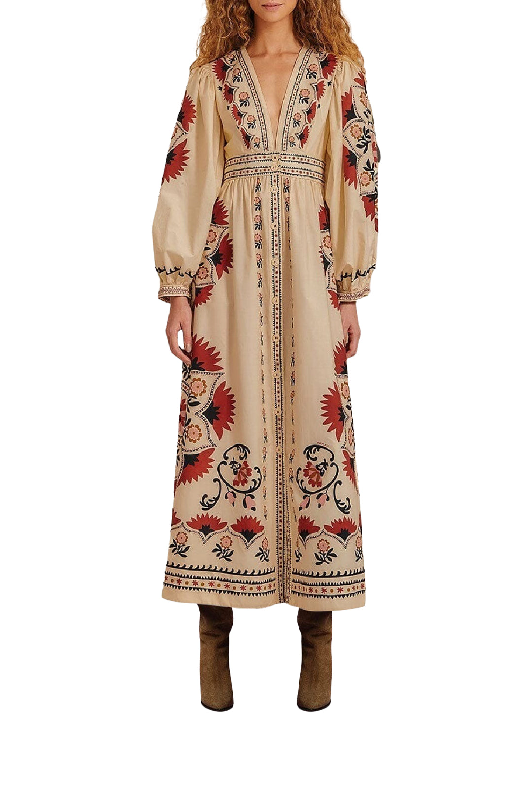 Cashew Mandala cotton maxi dress - Multicolour