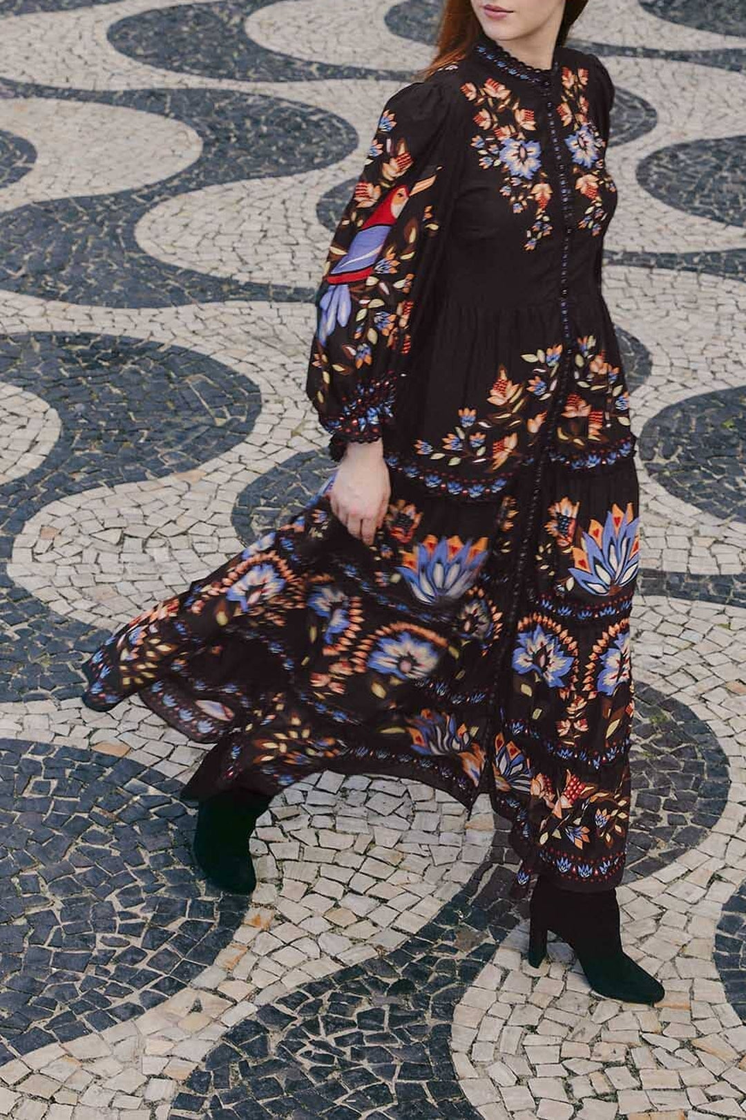 Robe longue à manches longues - Noir