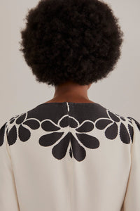 Robe longue Palermo à manches longues et découpes - Noir