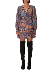 Robe courte à manches longues - Violet