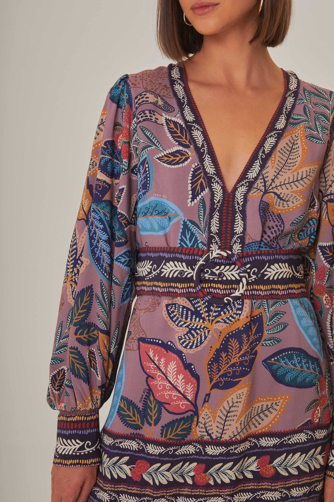 Robe courte à manches longues - Violet