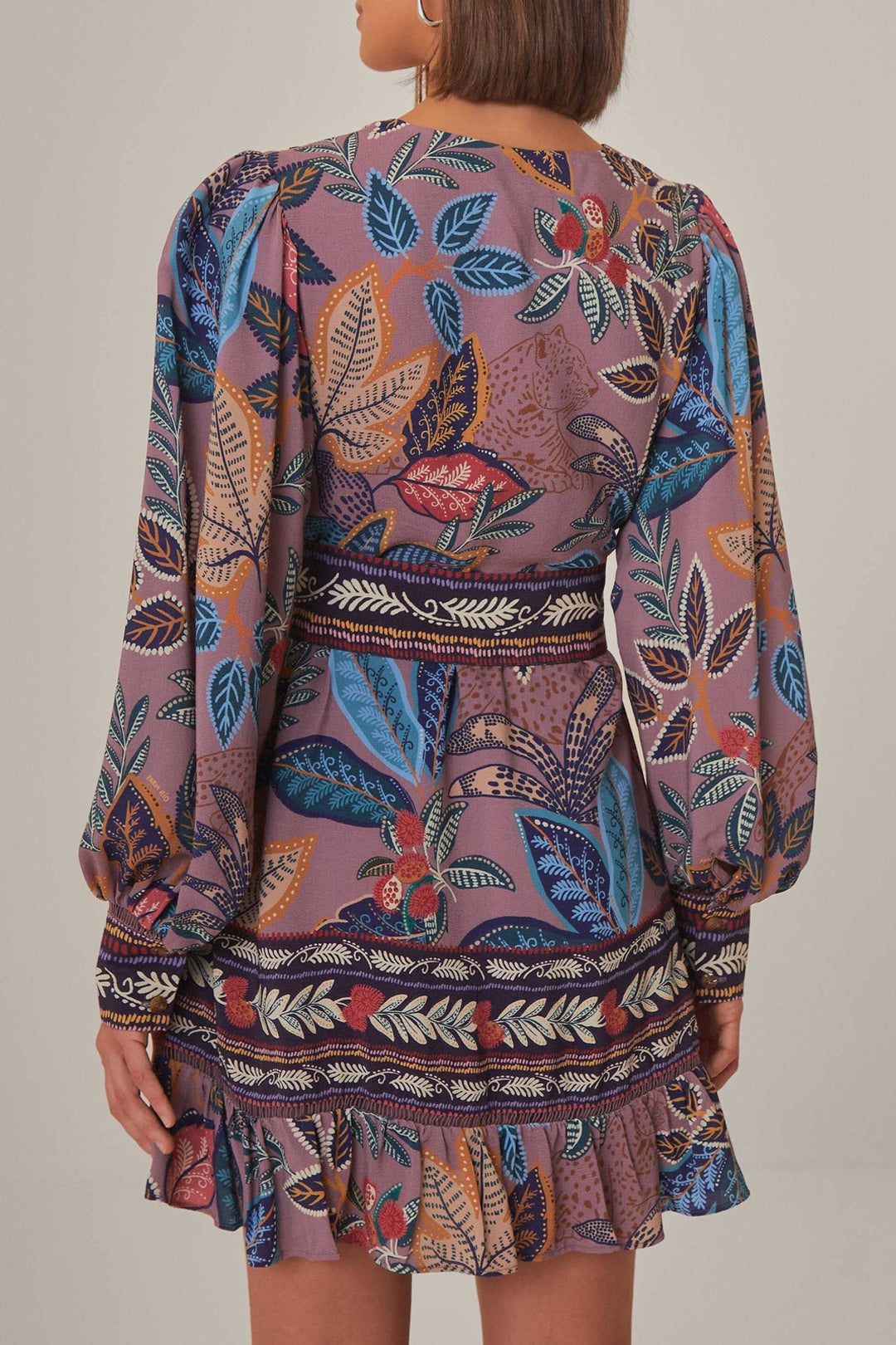 Robe courte à manches longues - Violet
