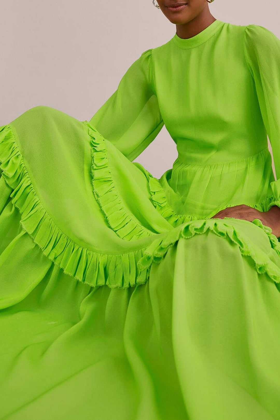 Robe longue Neon à manches longues - Vert