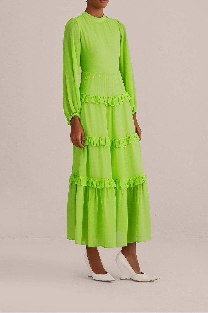 Robe longue Neon à manches longues - Vert