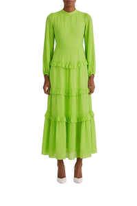Robe longue Neon à manches longues - Vert