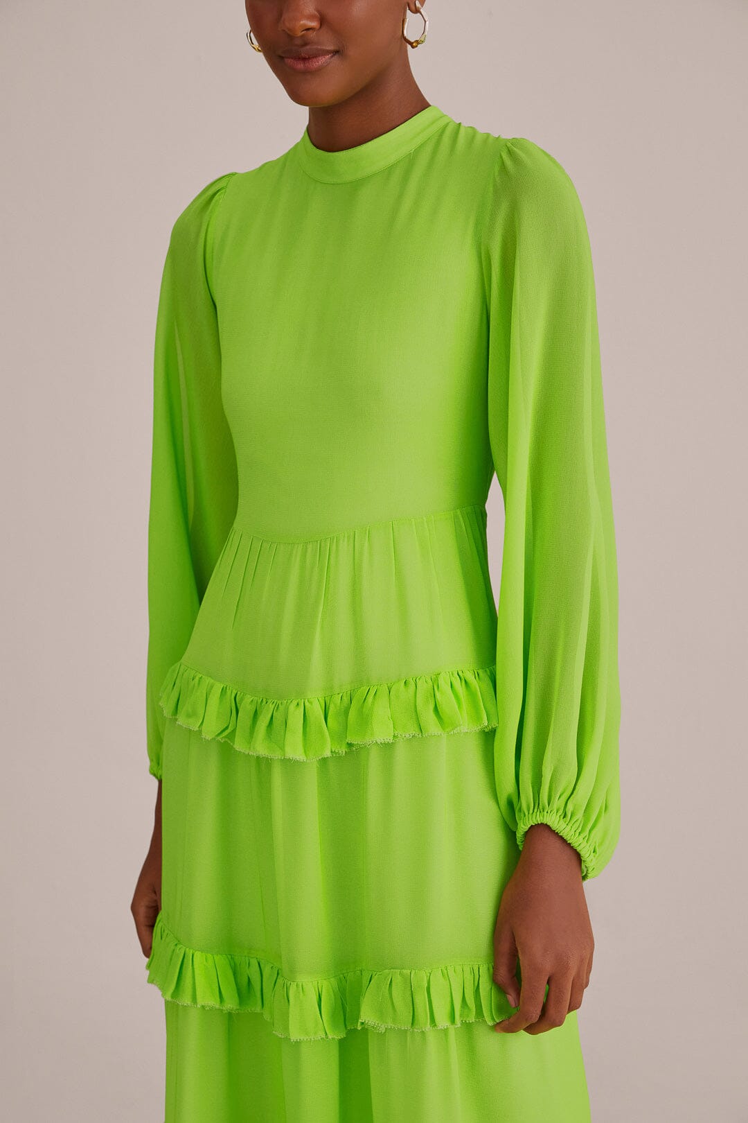 Robe longue Neon à manches longues - Vert