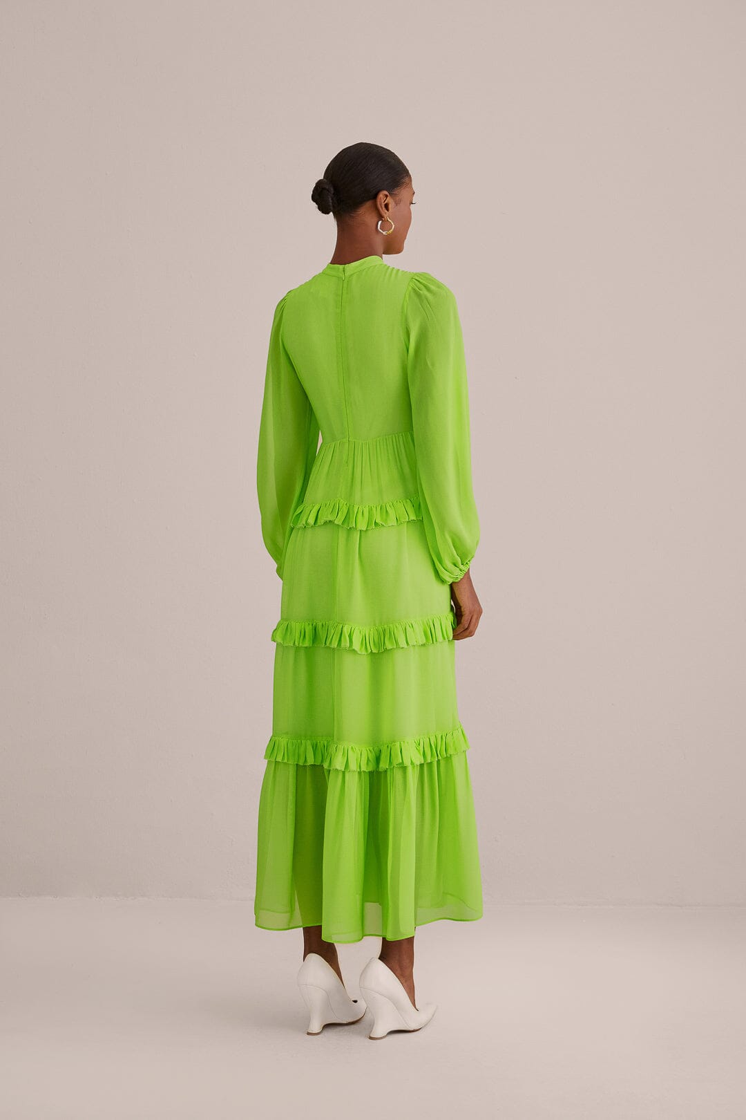 Robe longue Neon à manches longues - Vert