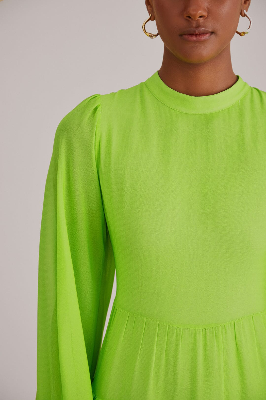 Robe longue Neon à manches longues - Vert