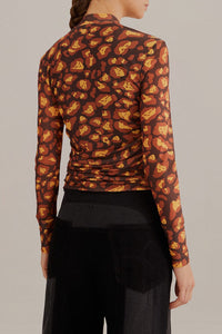 Blouse Desire Léopard en tulle - Marron