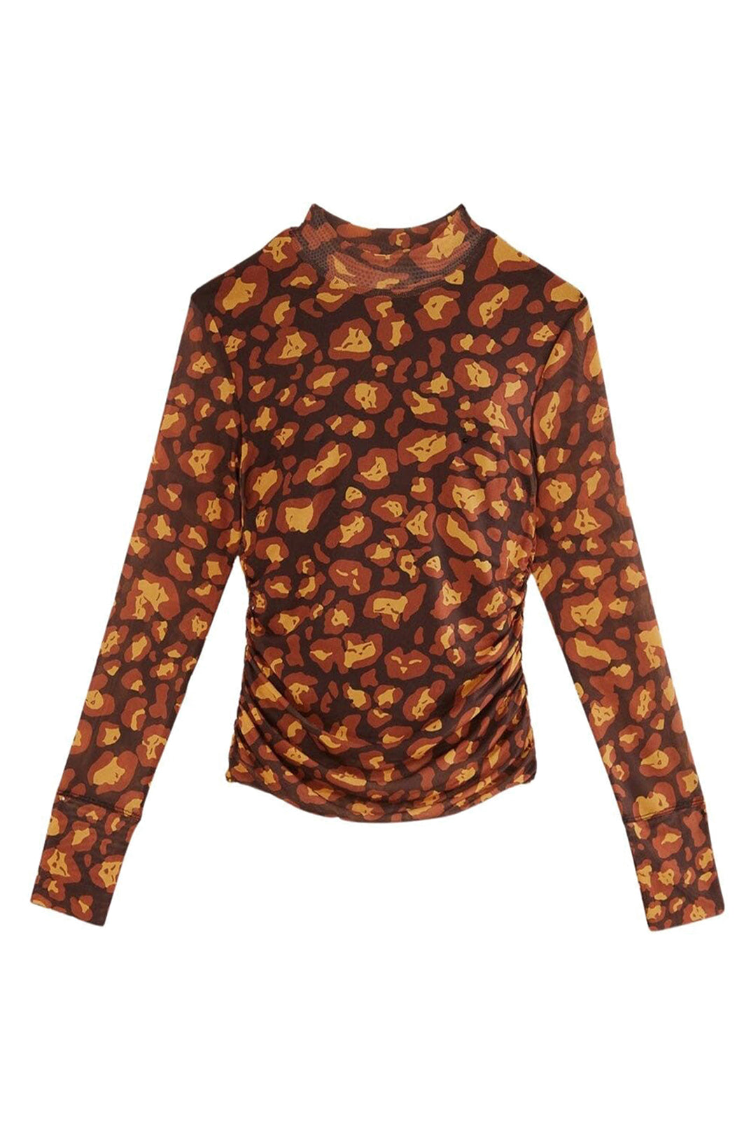 Blouse Desire Léopard en tulle - Marron