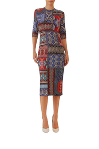 Robe midi Rauti à manches courtes - Multicolore